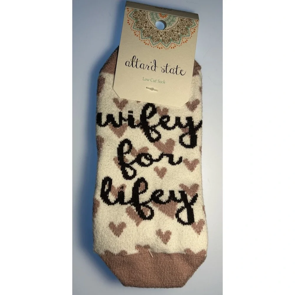 Wifey For Lifey Pink Socks By Altar'd State New made In USA
